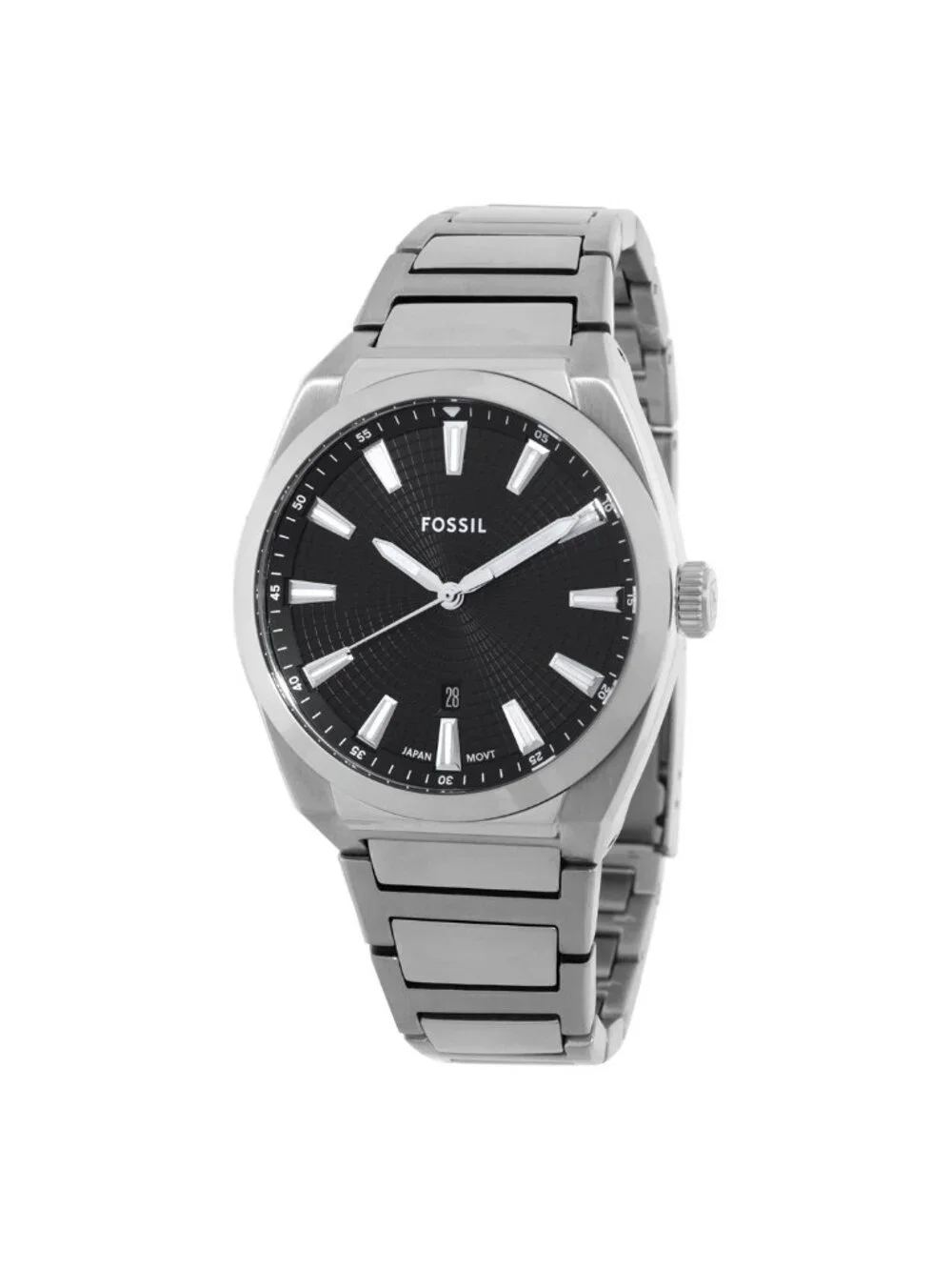 NWT Fossil Everett Quartz Black Dial Men's Watch